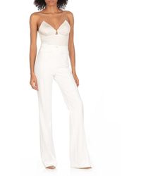 Elisabetta Franchi - Logo Plaque Crêpe Trousers - Lyst