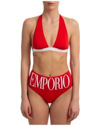 Emporio Armani Logo Print Two-piece Bikini - Red