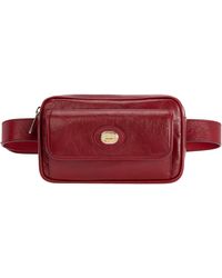 Gucci Leather Belt Bum Bag Hip Pouch - Red