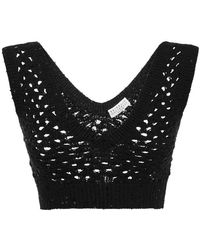Brunello Cucinelli - Dazzling Net Knitted Top In Cotton - Lyst