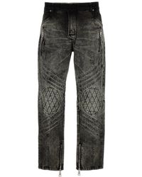Balmain - Bleached Motor Denim Jeans - Lyst