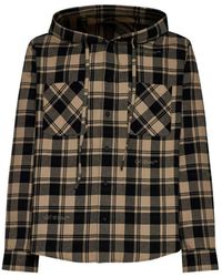 Off-White c/o Virgil Abloh - Check Flannel Hooded Shirt - Lyst