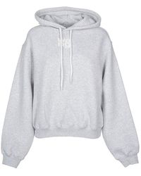 T By Alexander Wang - Logo Printed Drawstring Hoodie - Lyst