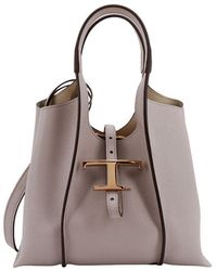 Tod's - Timeless Logo Plaque Tote Bag - Lyst
