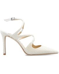 Jimmy Choo - Azia 95 Embellished Pointed Toe Pumps - Lyst