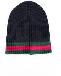 gucci web trim beanie hat