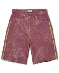 Guess - Crackle Leather Shorts - Lyst