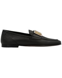 Dolce & Gabbana - Logo-Plaque Round-Toe Loafers - Lyst