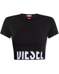 DIESEL - Top Uftee-Sport-Cropped - Lyst