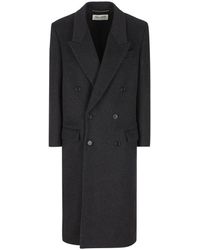 Saint Laurent - Double-breasted Long-sleeved Coat - Lyst