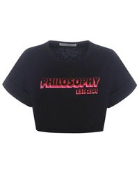 Philosophy Di Lorenzo Serafini - T-shirt Logo Cropped In Cotone - Lyst