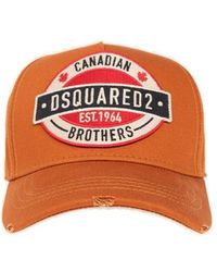 DSquared² - Logo Patch Distressed Canvas Cap - Lyst