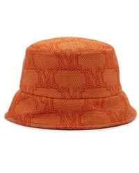 Max Mara - Raffia Bucket Hat With All-Over Monogram - Lyst