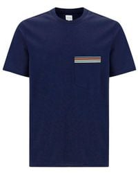 Paul Smith - Stripe Printed Crewneck T-Shirt - Lyst