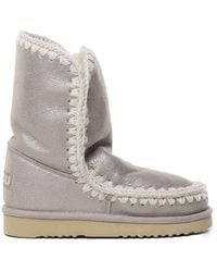Mou - Stitch Detailed Logo Patch Snow Boots - Lyst