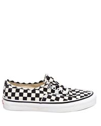 white checkered tie vans