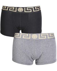 Versace - Pack Of Two Boxers With Greek - Lyst