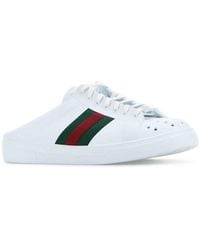 【GUCCI】ACE SABOT Web Stripe Rubber Mule Sneakers WHITE Gucci Ace Sabot Rubber Mules in White for Men | Lyst
