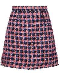 Etro - Pink Wool And Mohair Blend Boucle' Mini Skirt - Lyst