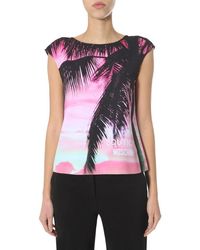 Boutique Moschino - Palm Print Sleeveless Top - Lyst