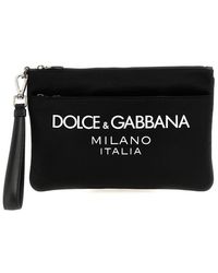 Dolce & Gabbana - Logo Print Clutch Bag Hand Bags - Lyst