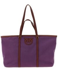 Pinko - Love Birds Logo Patch Large Tote Bag - Lyst