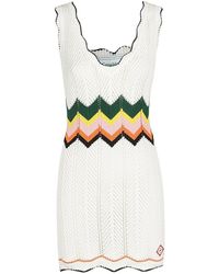 Casablancabrand - Chevron Lace Knitted Mini Dress - Lyst