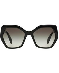 Prada Hexagon Frame Sunglasses - Black
