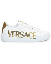 Versace - Logo Printed Low-top Sneakers - Lyst