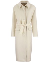 Brunello Cucinelli - Double-breasted Cashmere Cloth Coat With Jewellery - Lyst