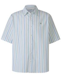 Acne Studios - Face-patch Short-sleeved Striped Shirt - Lyst