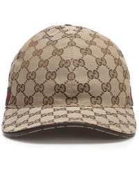 Gucci - Monogram-pattern Striped-trim Woven Cap - Lyst