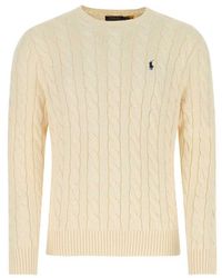 Polo Ralph Lauren - Ivory Cotton Sweater - Lyst