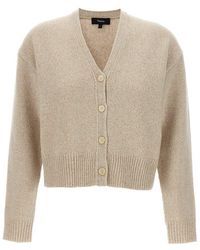 Theory - V-neck Buttoned Cropped Cardigan - Lyst