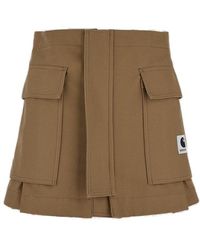 Sacai - X Carhartt Wip Logo Patch Layered Shorts - Lyst