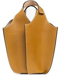 Tory Burch Contrast-stitched Bucket Bag - Orange