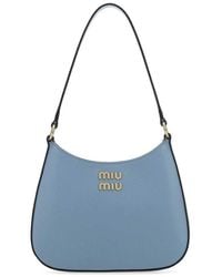 Miu Miu - Logo Plaque Zipped Hobo Shoulder Bag - Lyst