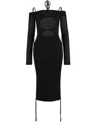 ANDREA ADAMO - Cold-shoulder Cut-out Knitted Midi Dress - Lyst