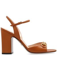 Gucci - Leather Heeled Sandals, - Lyst