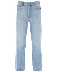 Valentino - Logo Patch Cropped Jeans - Lyst