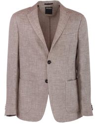 Zegna - Linen And Cotton Blend Shirt Jacket - Lyst