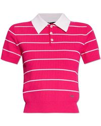 DSquared² - Striped Knit Polo Shirt - Lyst