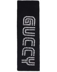 Gucci - Ribbed Knit Scarf With Embellished Logo - Lyst