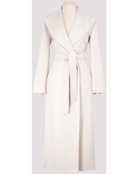 Max Mara Long Wrap Coat - White