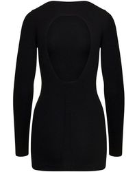 Rick Owens - Long Ribbed Top With Round Cut-Out - Lyst