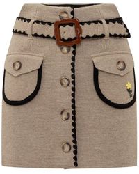 Cormio - Helga 3.0 Belted Knitted Mini Skirt - Lyst
