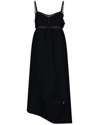 Uma Wang x onefifteen embroidered asymmetric dress - Black