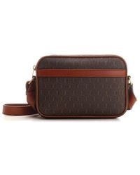 Saint Laurent Le Monogramme Camera Bag In Coated Canvas Os Technical -  Brown