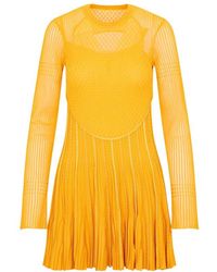 Givenchy - Long Sleeve Frills Dress - Lyst