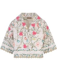 Elie Saab - Cotton Embroidered Garden Jacket - Lyst